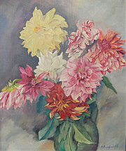 Евгений Агафонов. «Натюрморт с георгинами»