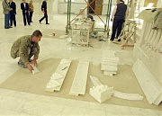 Из таких элементов складывается основа мраморного иконостаса